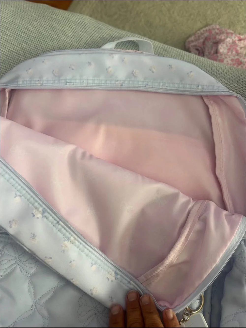 Love Shack Fancy- Quilted Bow Accent Lavender Backpack - Yoobi